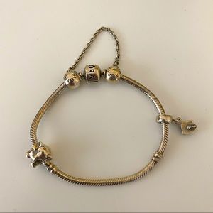 Pandora Snake Chain Bracelet with charms
